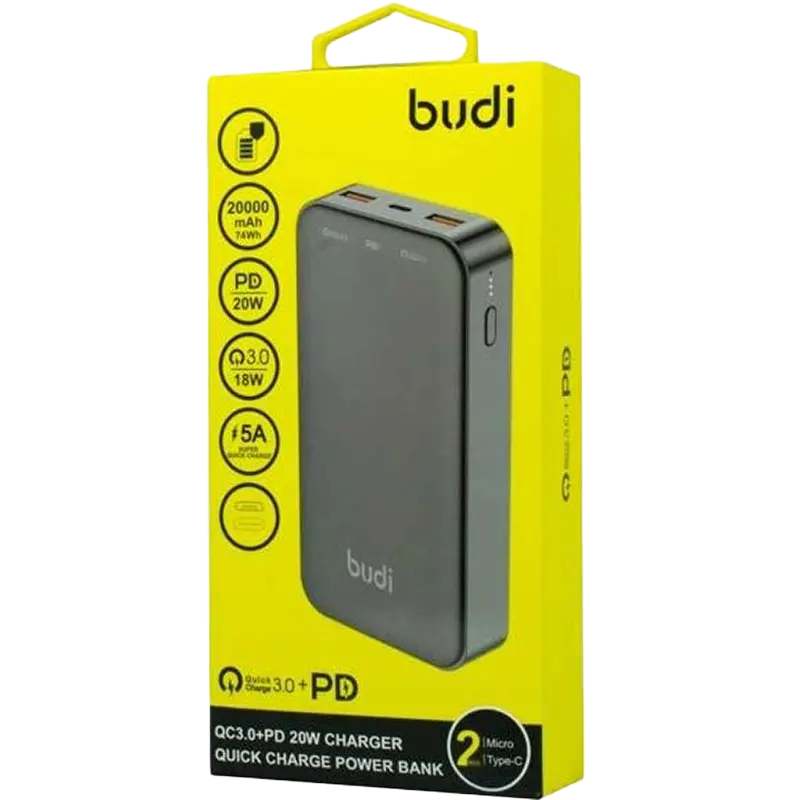 Budi PB083B 20000mAh powerbank Mascom International.webp